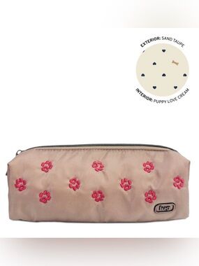 Lug Embroidered Zib Pouch in Sandy Taupe NWT